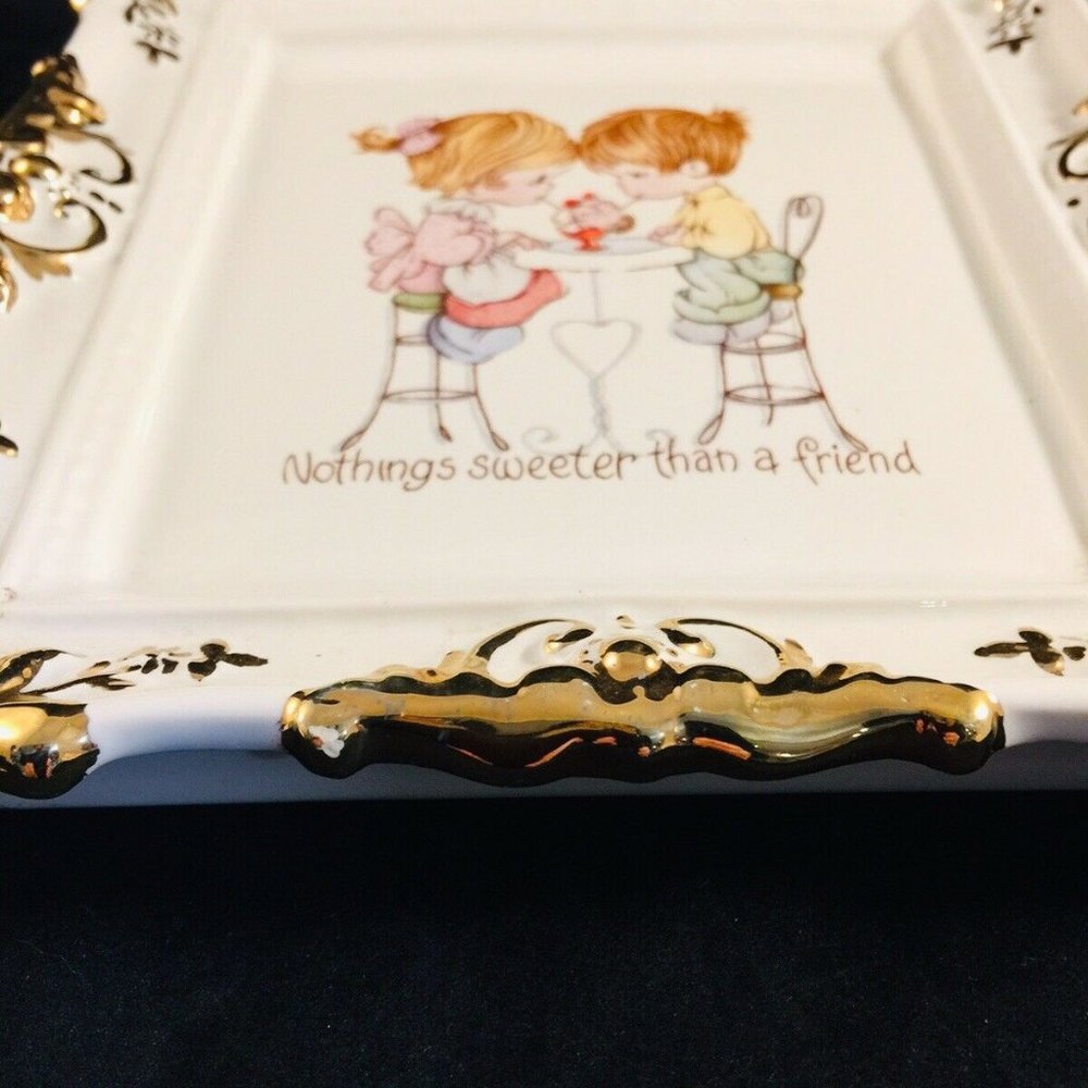 vtg 1980's Ceramic Children, Love, Friend Plaque 2 - Picture 5 of 8